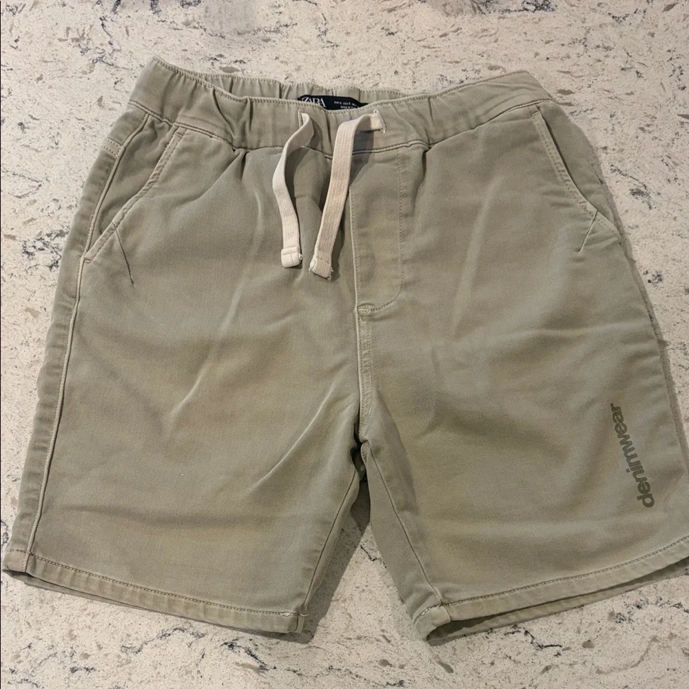 Zara Olive Green Athletic Drawstring Shorts